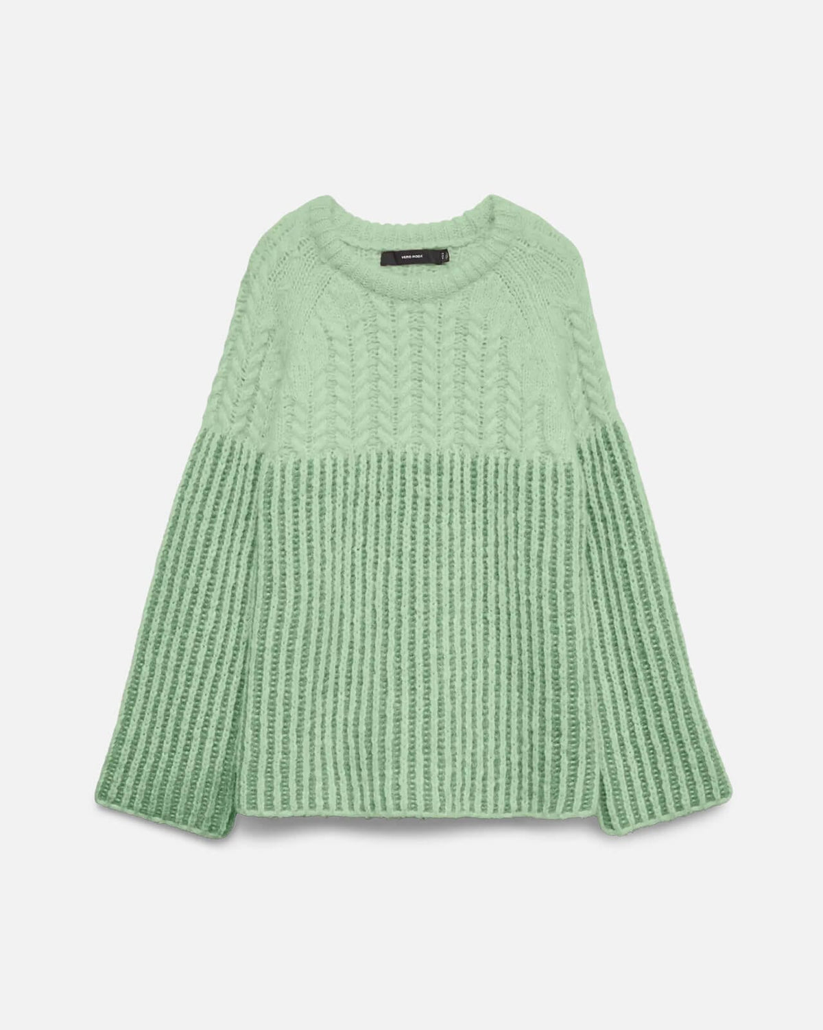 VERO MODA Strikkegenser Erika LS O-neck Long Pullover - Seacrest/ Mistletoe