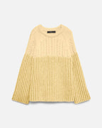 VERO MODA Strikkegenser Erika LS O-neck Long Pullover - Flan/ Pale Banana