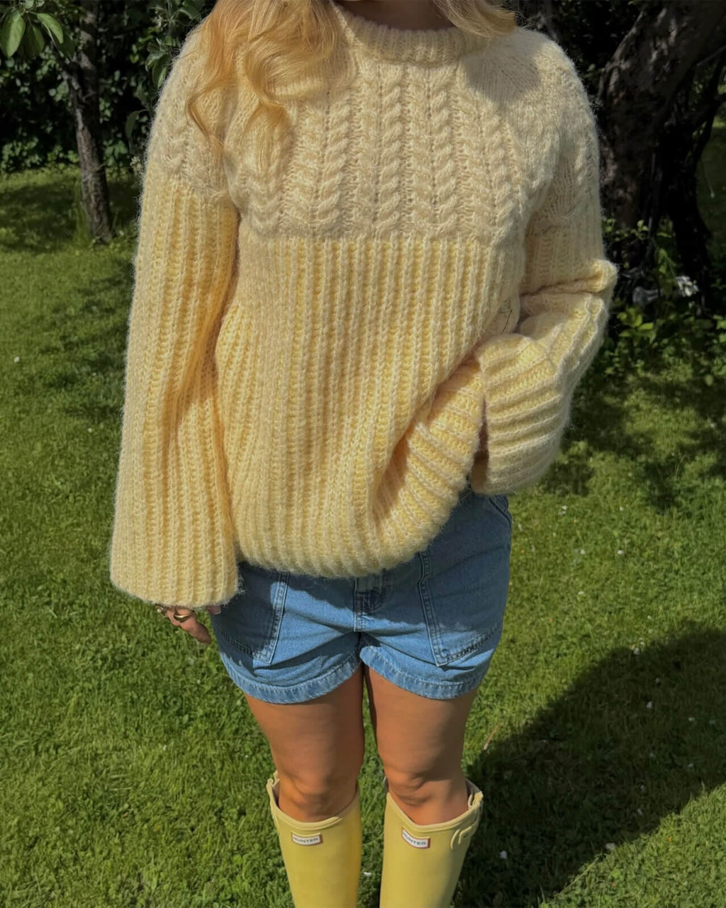 VERO MODA Strikkegenser Erika LS O-neck Long Pullover - Flan/ Pale Banana