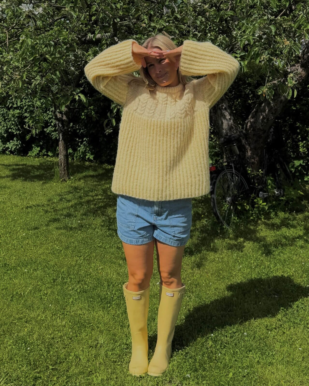 VERO MODA Strikkegenser Erika LS O-neck Long Pullover - Flan/ Pale Banana