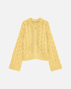VERO MODA Strikket Cardigan Svea Thea LS O-neck Cable - Pale Banana