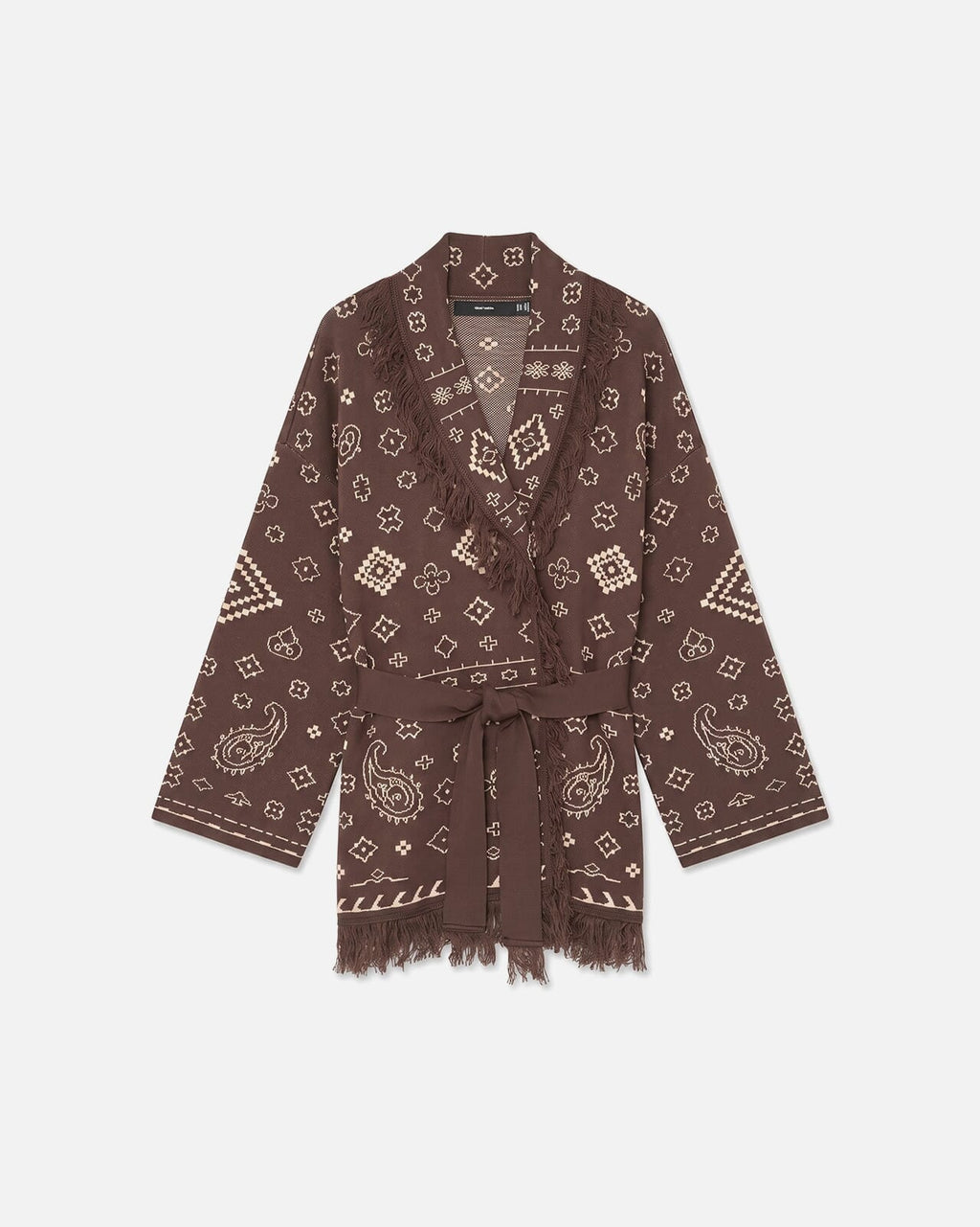 VERO MODA Cardigan Scarlett LS Tassle Jacquard - Chocolate Martini