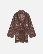 VERO MODA Cardigan Scarlett LS Tassle Jacquard - Chocolate Martini