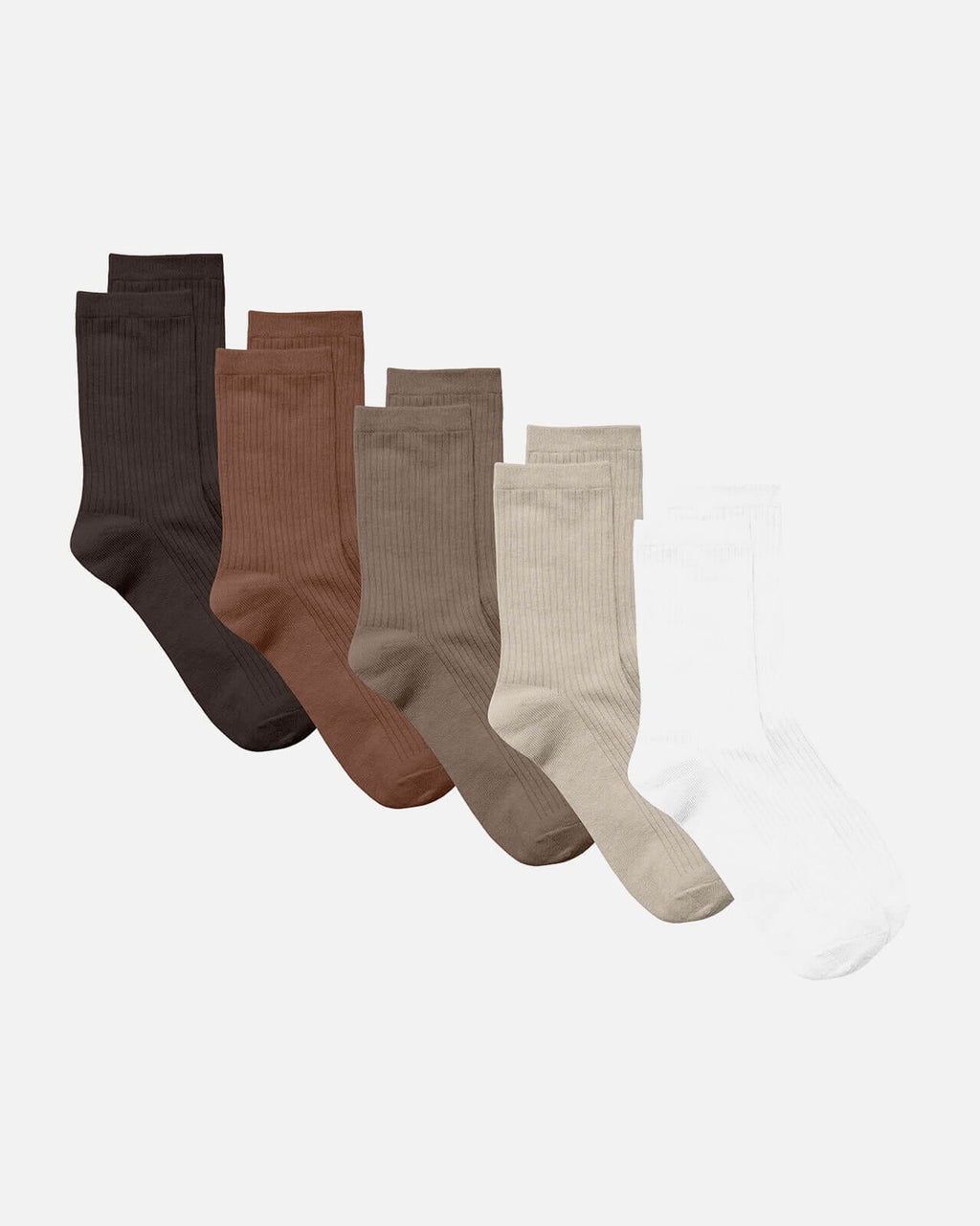 VERO MODA Sokker Klara 5pk - Oatmeal/ Chocolate / Oatmeal/ White