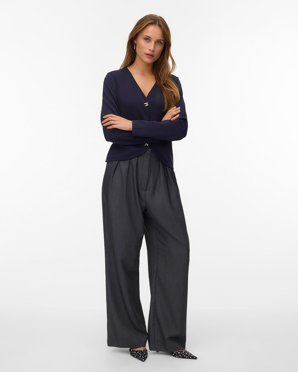 VERO MODA Cardigan Bekka LS V-Neck - Navy Blazer