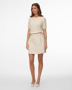 VERO MODA Strikket Topp Doffy Stitch 2/4 O-neck Pullover - Birch Melange