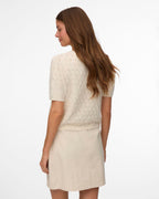VERO MODA Strikket Topp Doffy Stitch 2/4 O-neck Pullover - Birch Melange