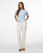 VERO MODA Strikket Topp Doffy Stitch 2/4 O-neck Pullover - Cashmere Blue Melange
