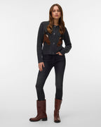 VERO MODA Cardigan Cavallo LS Polo Cardigan - Dark Grey Melange/ Potting Scoll