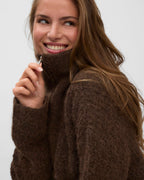 VERO MODA Strikkegenser Nolan LS Zipper - Chocolate Torte Melange