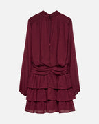VERO MODA Kjole Stella LS Short - Windsor Wine