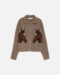 VERO MODA Cardigan Cavallo LS Polo Cardigan - Fossil/ Potting Scoll