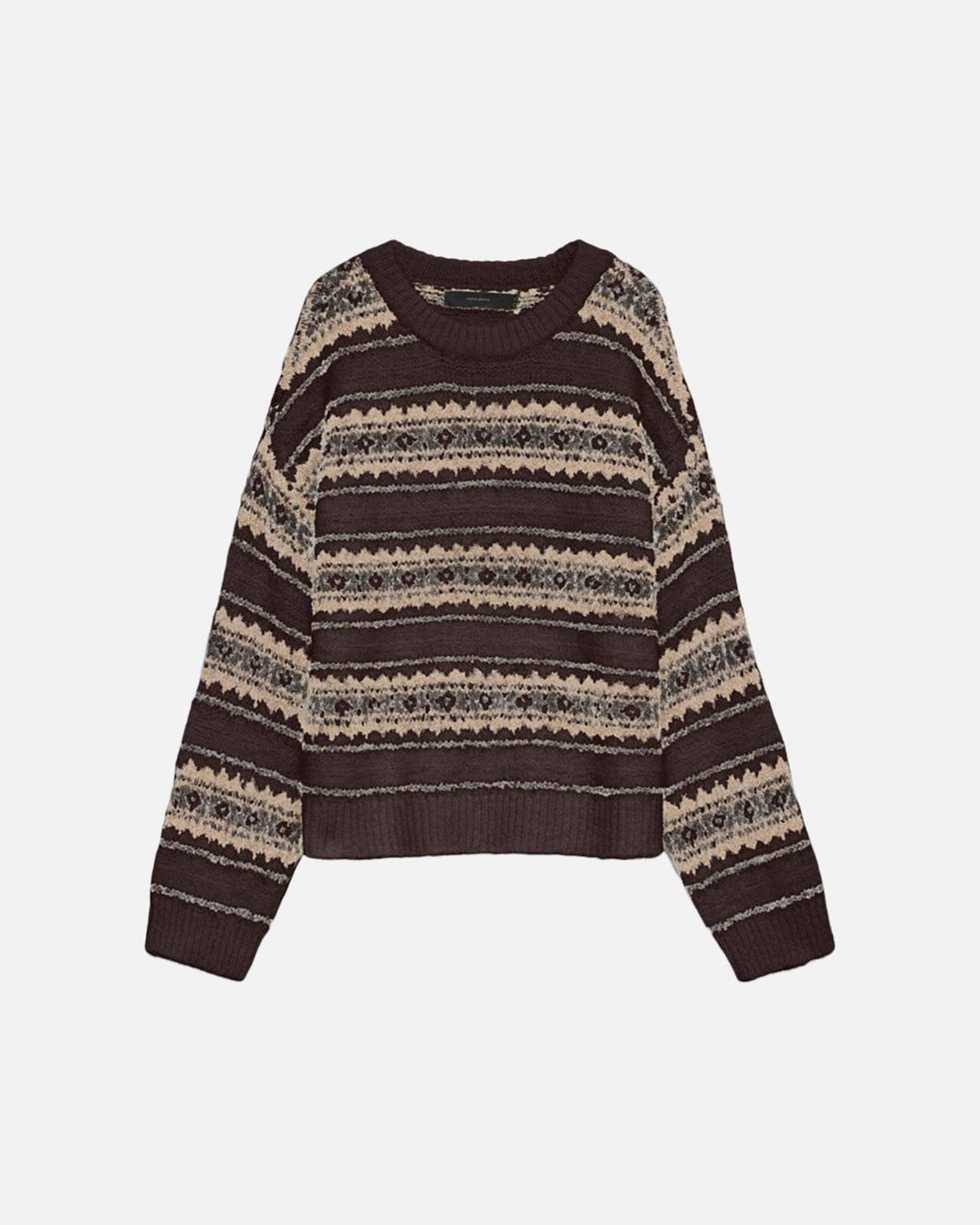 VERO MODA Strikkegenser Sola LS O-neck Pullover - Chocolate Torte Comb.