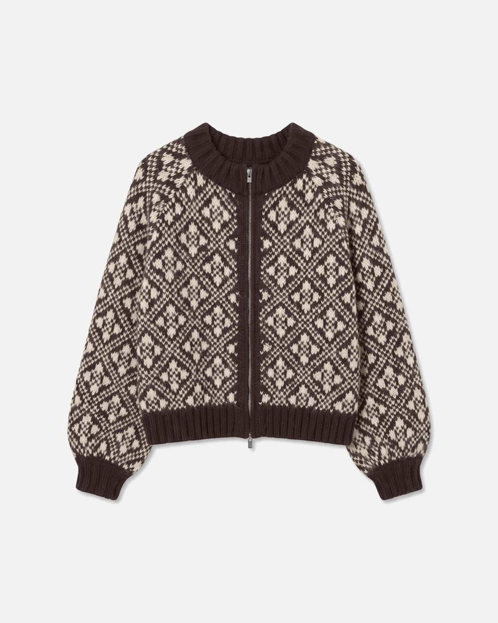 Vero Moda Cardigan Inga LS O-neck Zip - Chocolate Torte w. Birch