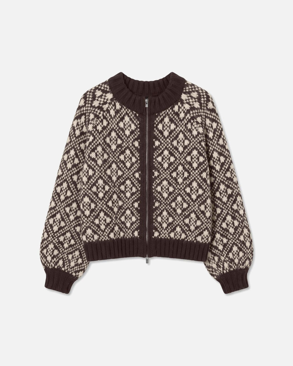 Vero Moda Cardigan Inga LS O-neck Zip - Chocolate Torte w. Birch
