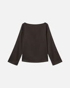 VERO MODA Satengtopp Miro LS Boat Neck - Chocolate Torte