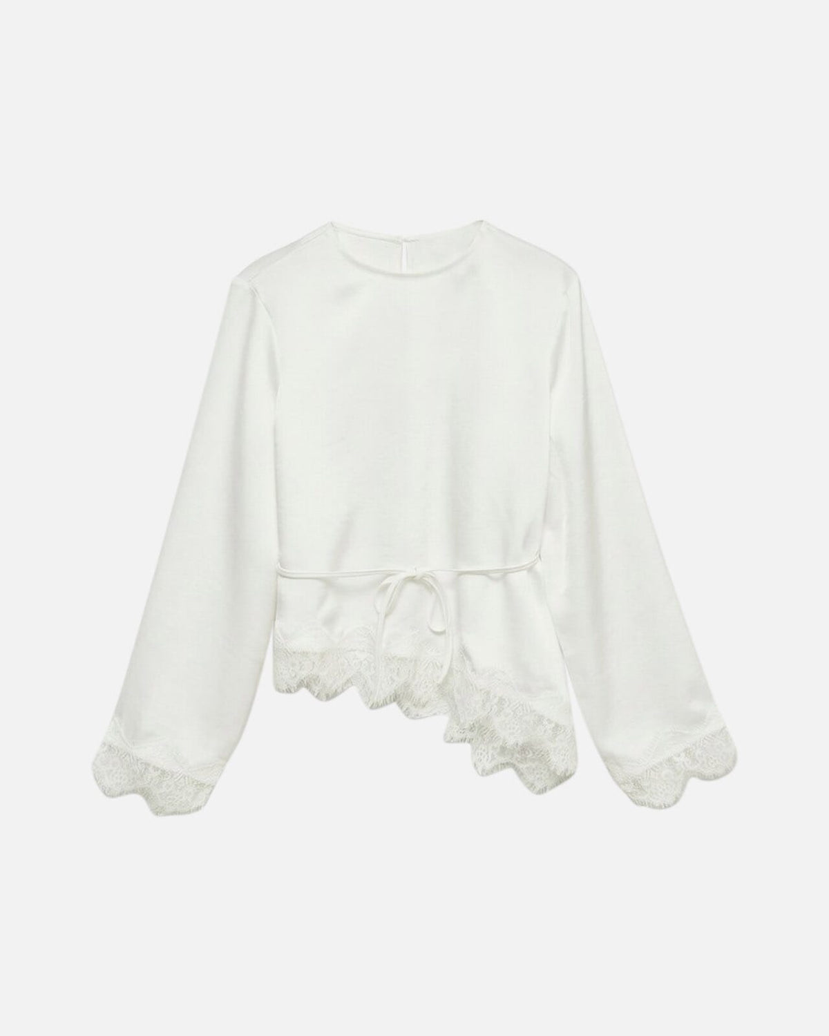 VERO MODA Satengtopp LS Miro Lace - Snow White DTM lace