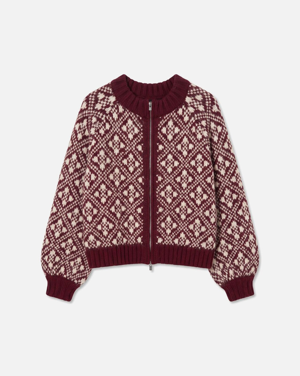 Vero Moda Cardigan Inga LS O-neck Zip - Tawny Port w. Birch