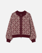 Vero Moda Cardigan Inga LS O-neck Zip - Tawny Port w. Birch