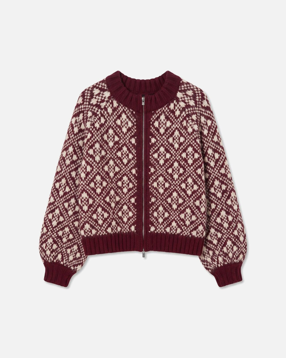 Vero Moda Cardigan Inga LS O-neck Zip - Tawny Port w. Birch