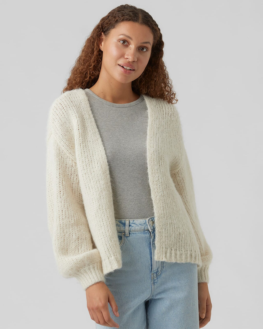 VERO MODA Strikket Cardigan Maybe LS Open - Birch
