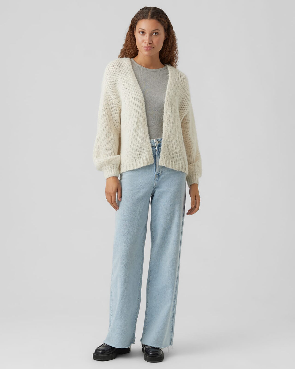 VERO MODA Strikket Cardigan Maybe LS Open - Birch