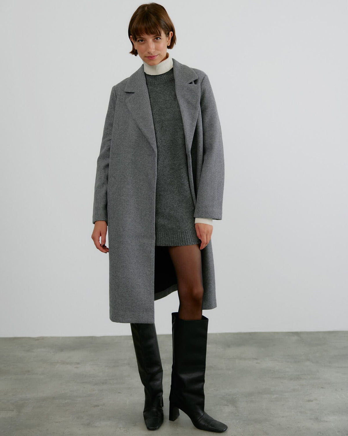 VERO MODA Kåpe Fortuneaya Long Coat - Medium Grey Melange