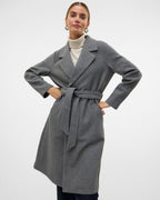 VERO MODA Kåpe Fortuneaya Long Coat - Medium Grey Melange