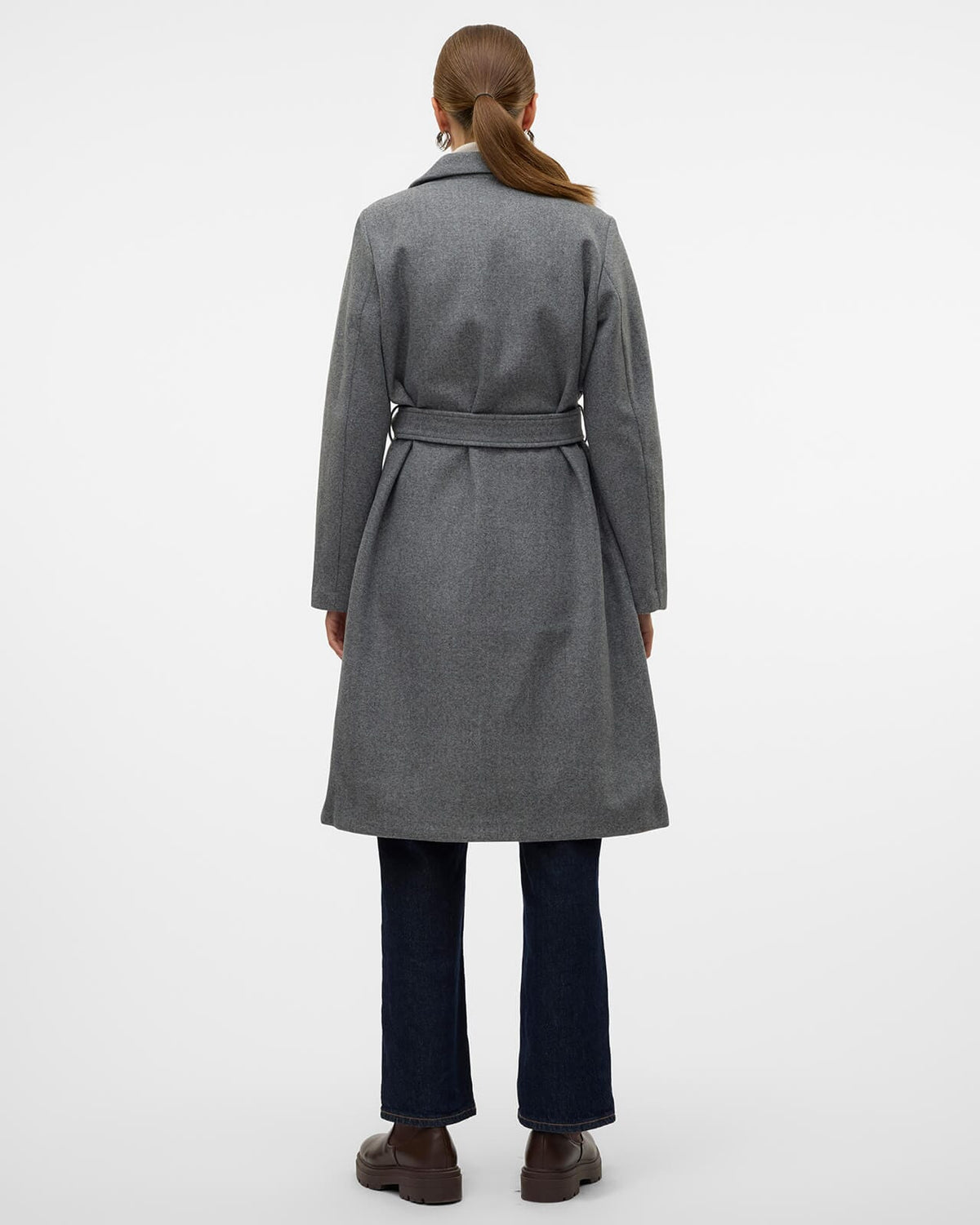 VERO MODA Kåpe Fortuneaya Long Coat - Medium Grey Melange