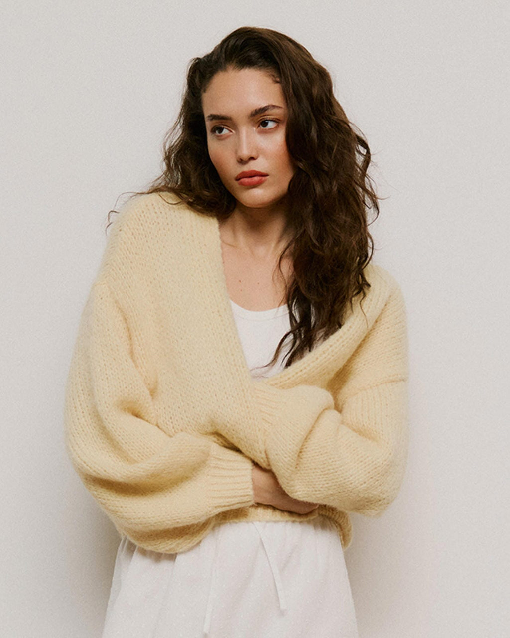 VERO MODA Strikket Cardigan Maybe LS Open - Flan