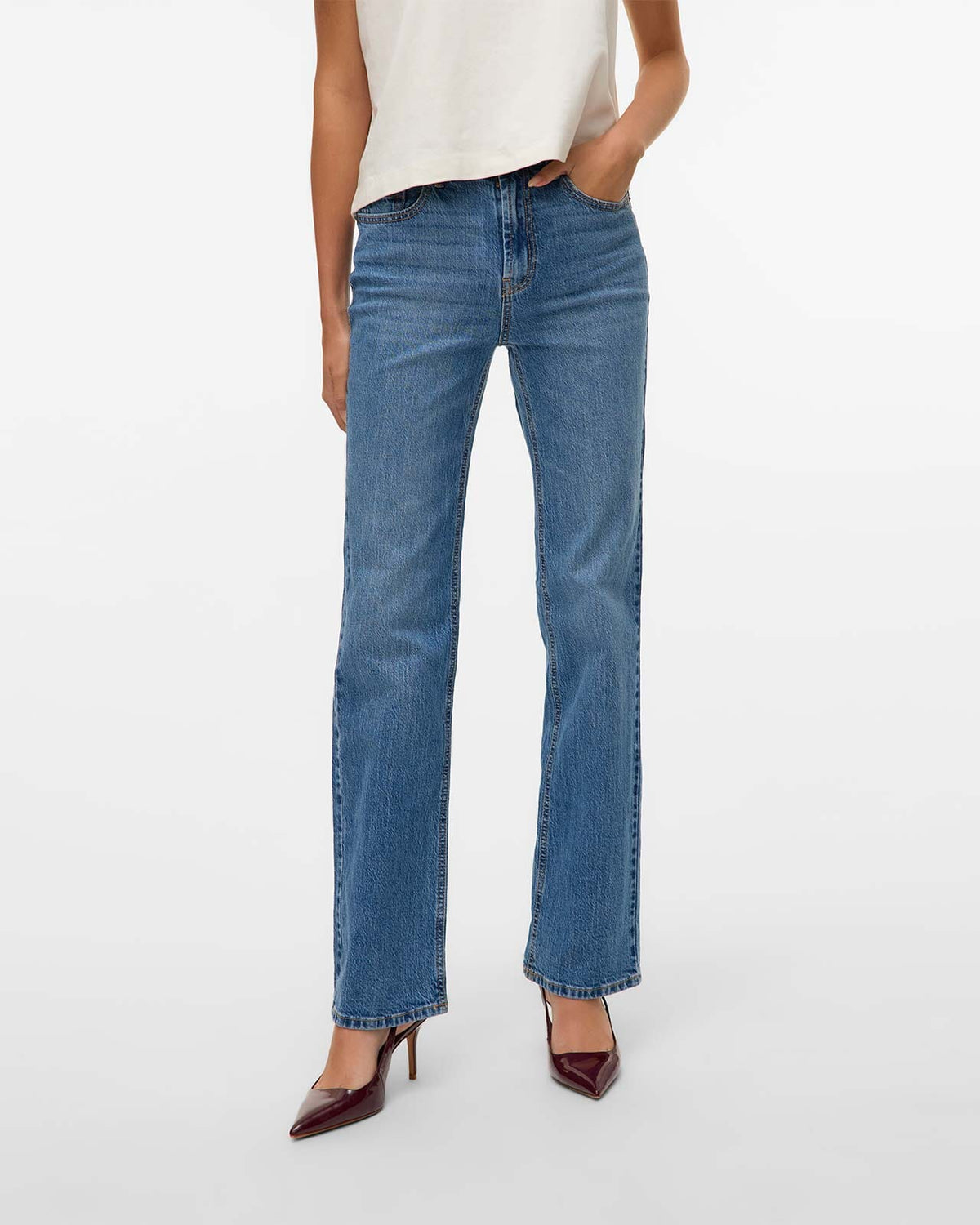 VERO MODA Jeans Tessa HR Straight LI3114 - Medium Blue Denim