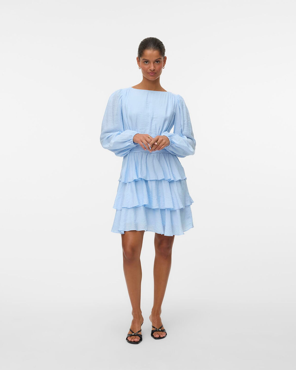 VERO MODA Kjole Lise Boatneck Short - Cashmere Blue