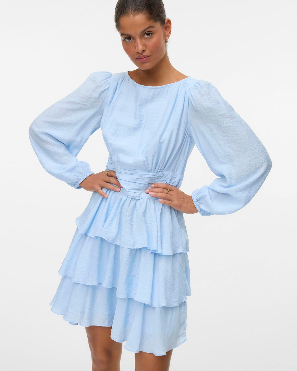 VERO MODA Kjole Lise Boatneck Short - Cashmere Blue