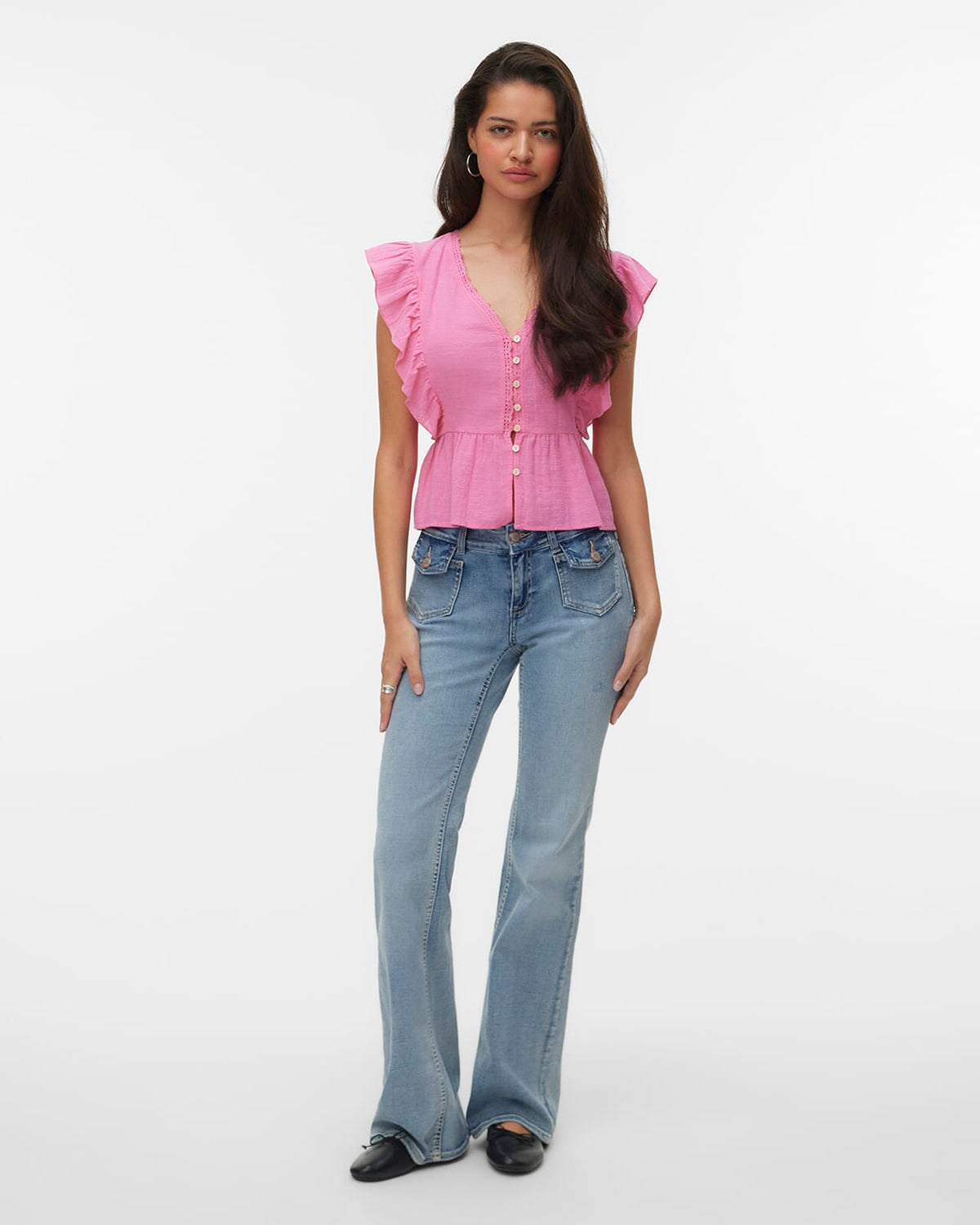 VERO MODA Topp Vido SL Tape Top - Pink Cosmos
