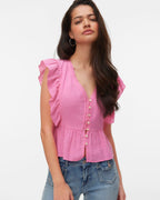 VERO MODA Topp Vido SL Tape Top - Pink Cosmos