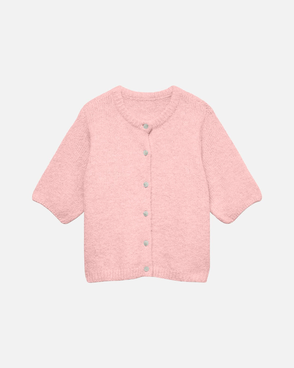 VERA MODA Strikket Cardigan Kara 2/4 O-neck Button Cardigan - Pink Dogwood/ Melange