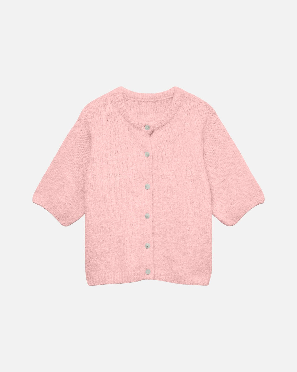 VERA MODA Strikket Cardigan Kara 2/4 O-neck Button Cardigan - Pink Dogwood/ Melange