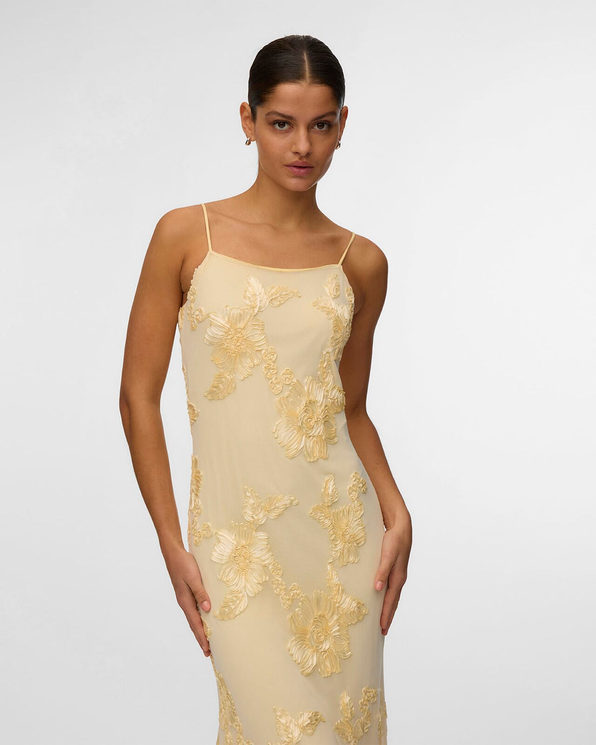 VERO MODA Maxikjole Quinn SL Maxi - Mellow Yellow