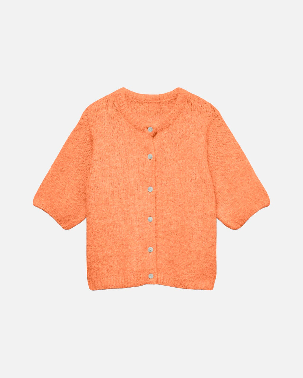 VERA MODA Strikket Cardigan Kara 2/4 O-neck Button Cardigan - Cantaloupe/ Melange
