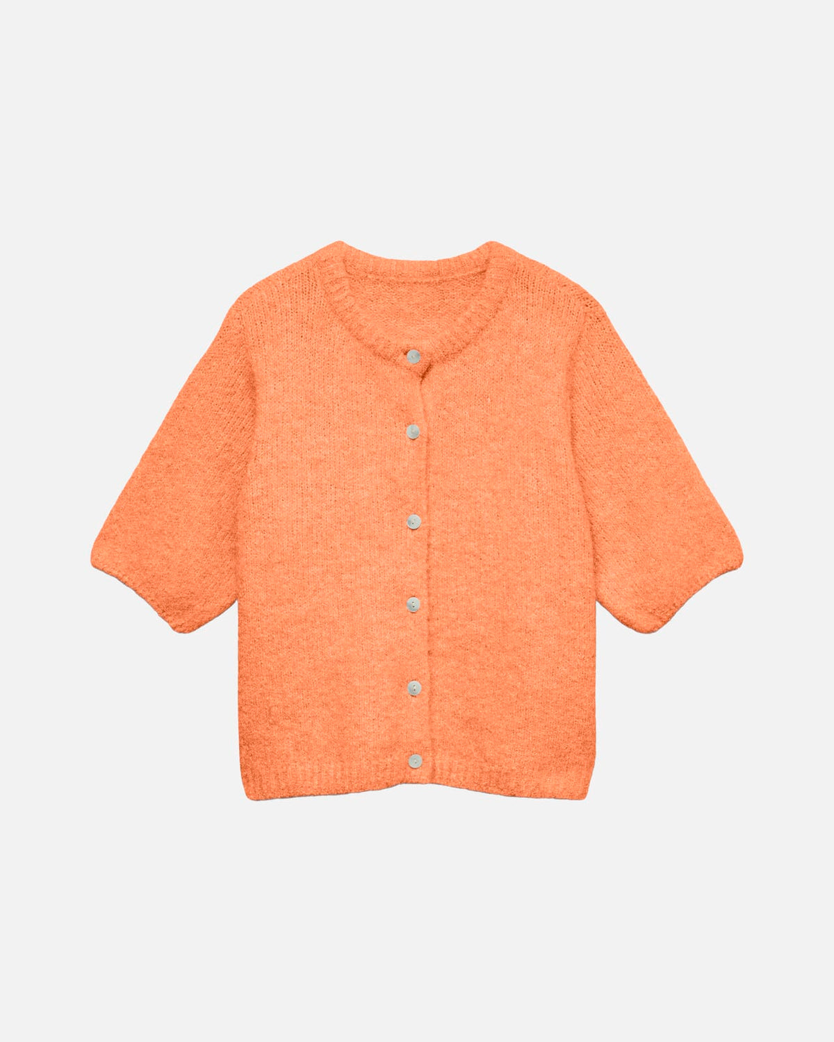 VERA MODA Strikket Cardigan Kara 2/4 O-neck Button Cardigan - Cantaloupe/ Melange