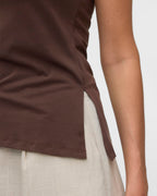 VERO MODA Topp Kira SL Boat Neck - Chocolate Martini