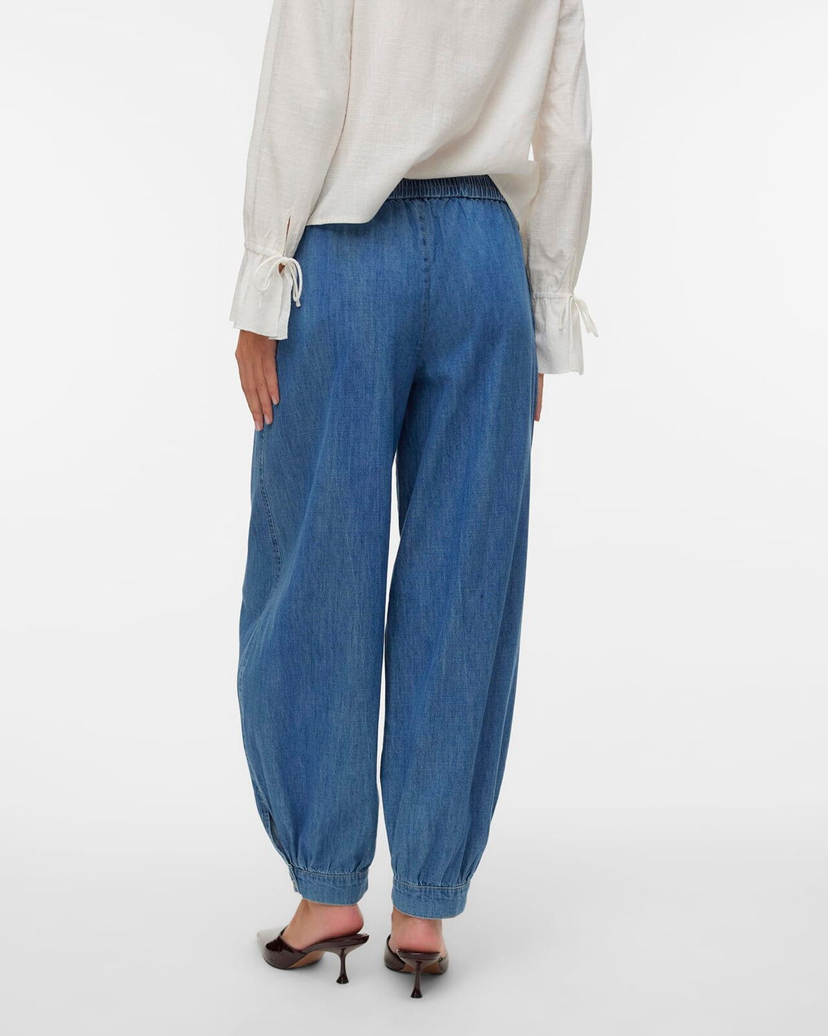VERO MODA Jeans Zelena Balloon MR Balloon Denim - Medium Blue Denim
