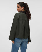 VERO MODA Jakke Chelseapoppy Short Jacket - Forest Night/ Chocolate Torte Collar