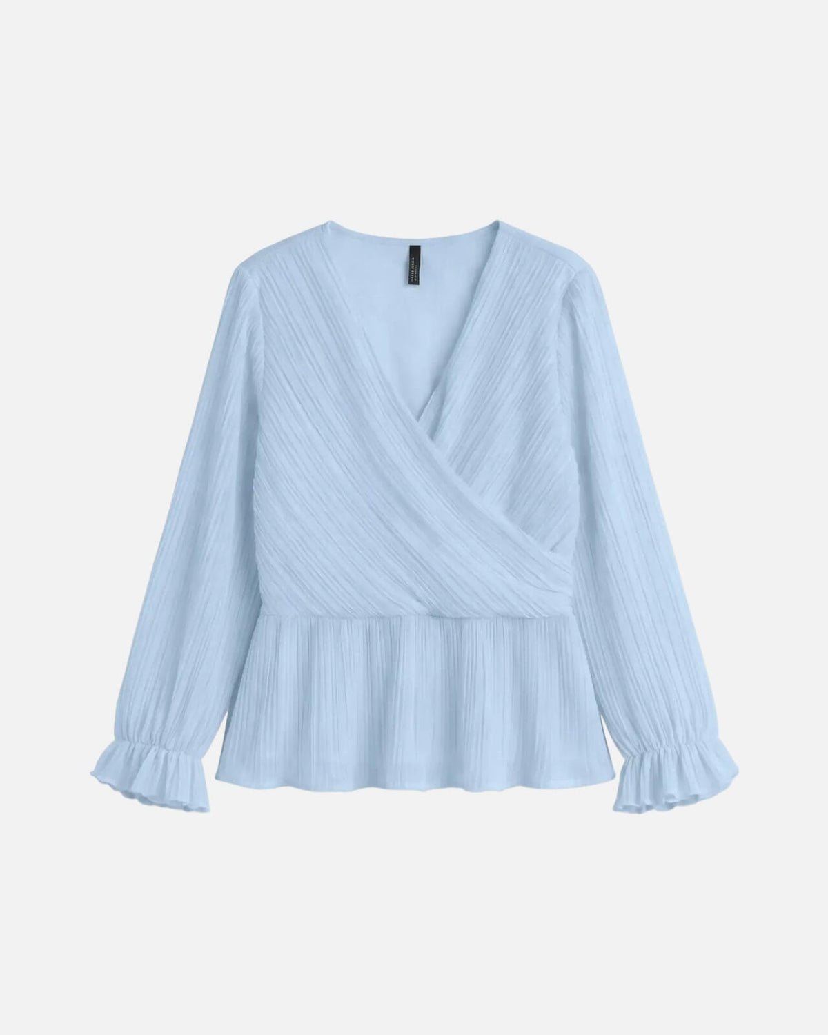 VERO MODA Topp Dora LS V-neck Plisse - Ice Water