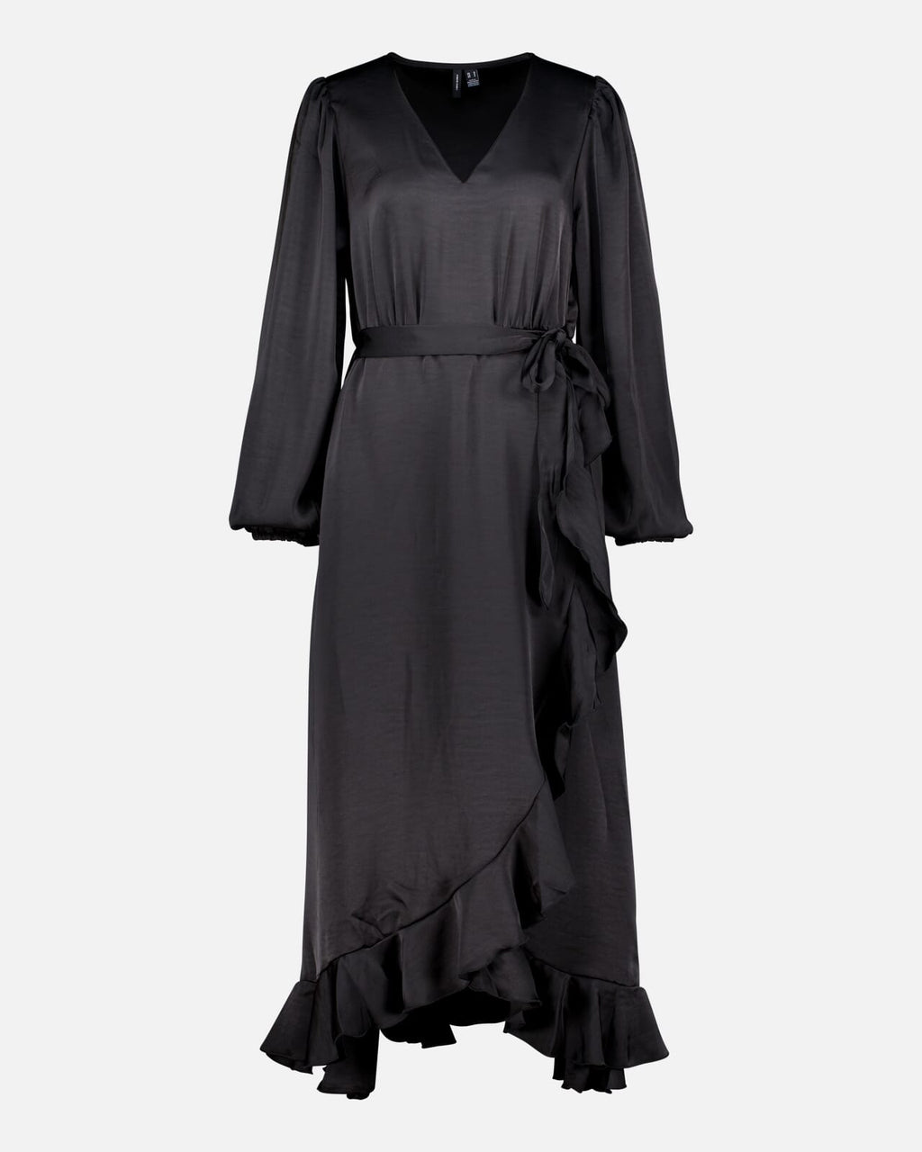 VERO MODA Midikjole Miro LS 7/8 V-neck - Black