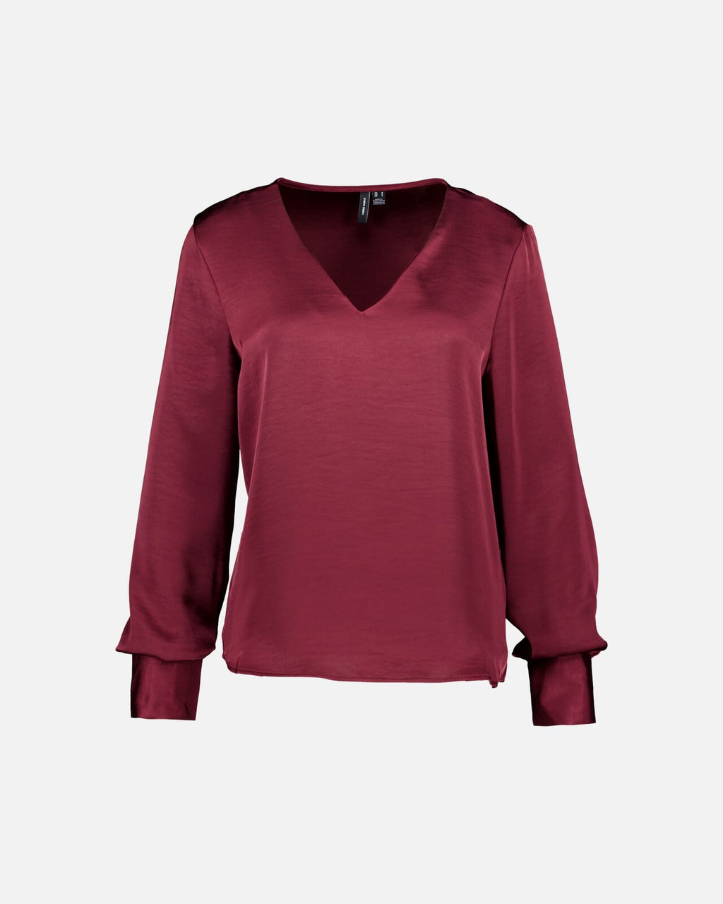 VERO MODA Satengtopp Miro LS V-neck Top - Windsor Wine