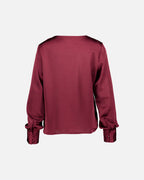 VERO MODA Satengtopp Miro LS V-neck Top - Windsor Wine