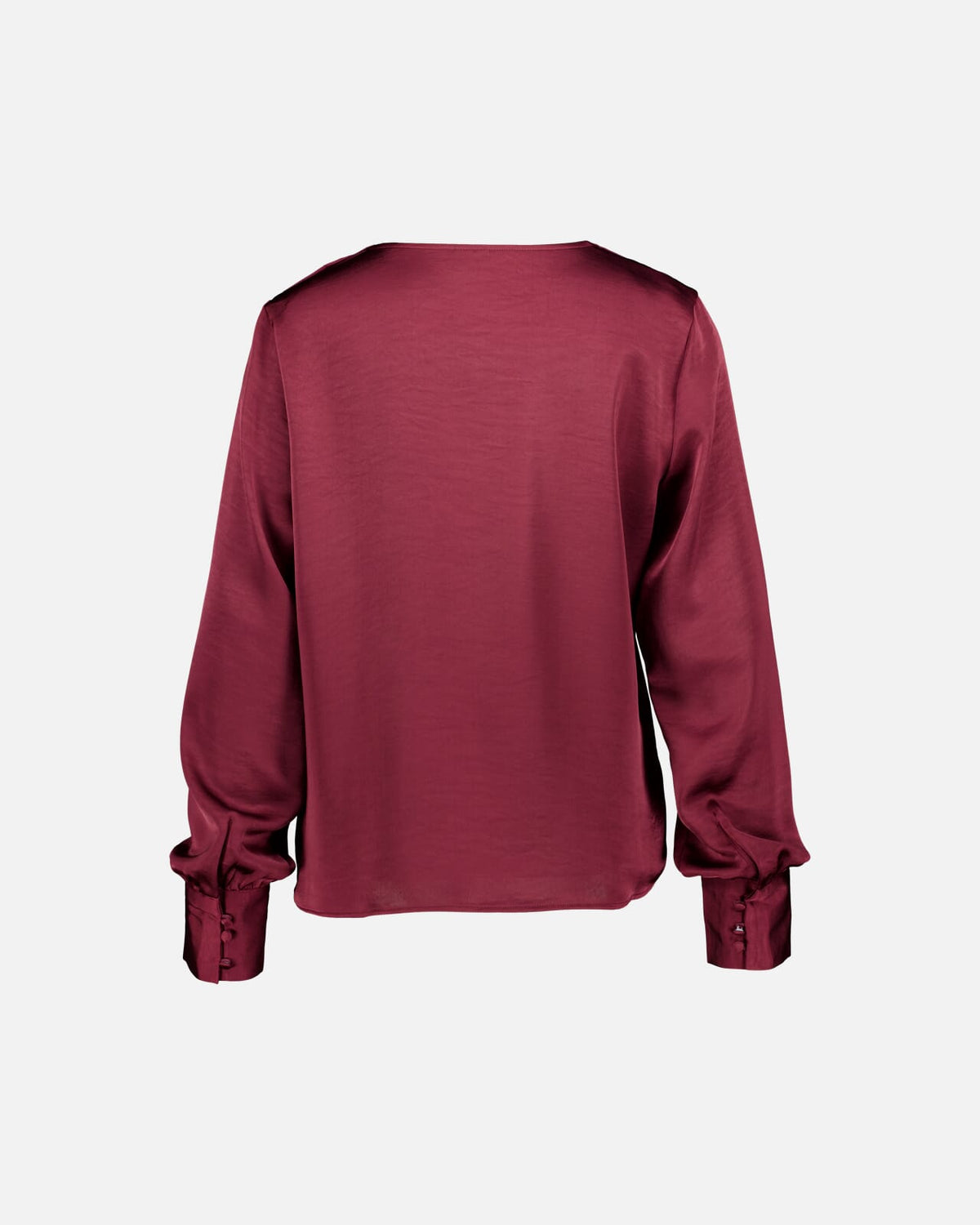 VERO MODA Satengtopp Miro LS V-neck Top - Windsor Wine