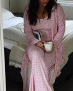 VERO MODA Cardigan Esther Aop LS Long Belt - Pink-A-Boo/ Ditte Flower