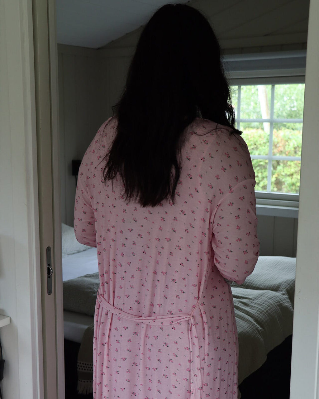 VERO MODA Cardigan Esther Aop LS Long Belt - Pink-A-Boo/ Ditte Flower